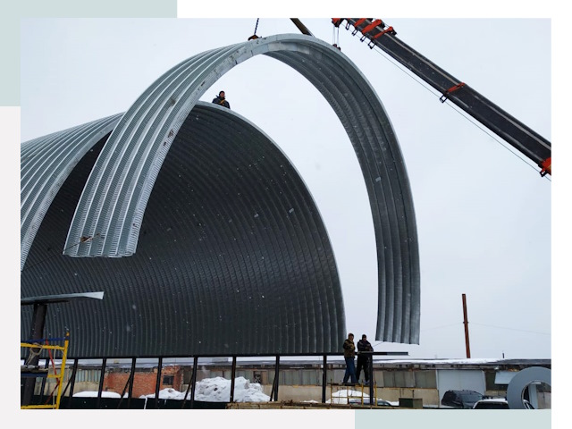 Полукруглые ангары в Белой Калитве